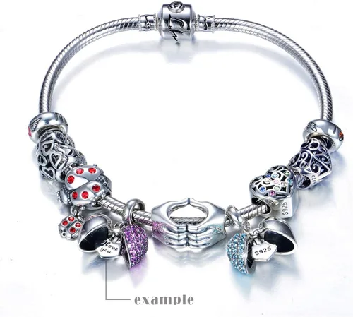 Miniatura 7 de GW Colgante de plata de ley 925 con dije de corazón para mujeres y niñas, Cristal Metal, cristal