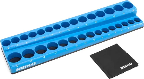 Miniatura 11 de NEIKO 03975A - Soporte magnético para llaves de tubo, unidad de 1/2 pulgadas, bandeja para llaves de tubo de 25/64 a 1.06 pulgadas SAE, organizador