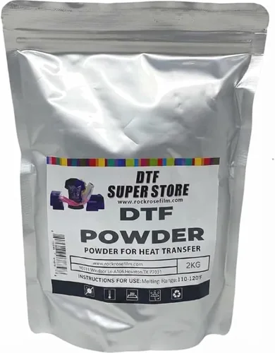RockRose DTF - Adhesivo termofusible blanco de 4.4 lbs/4.4 libras, polvo de transferencia DTF sin aglomeración para sublimación, compatible con