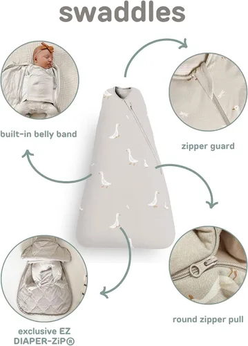 Miniatura 3 de GUNAMUNA Saco de dormir para bebés y niños pequeños, fácil cambio de pañales, 1.0 TOG