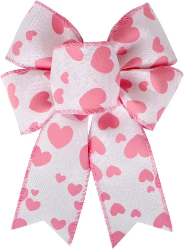 SIMISI RIBBON Corona de arpillera para el día de San Valentín, lazos de corazón rojo para decoración de boda, manualidades, proponer adornos de