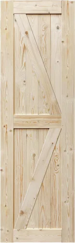 S&Z TOPHAND® Puerta de granero de 24 x 84 pulgadas, puerta de granero con refuerzo británico sin acabar de 20-60 pulgadas/estilo moderno/madera