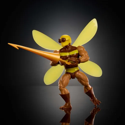 Miniatura 4 de Masters of The Universe Origins - Figura de acción Buzz-Off Cartoon Collection, 5.5 pulgadas, líder de abeja de TV de los años 80 alado y con gafas