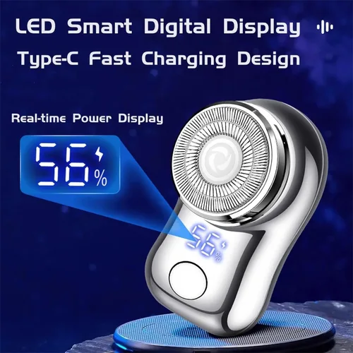 Miniatura 4 de Mini afeitadora eléctrica, portátil y potente maquinilla de afeitar para hombres y mujeres, recargable por USB C, pantalla de alimentación