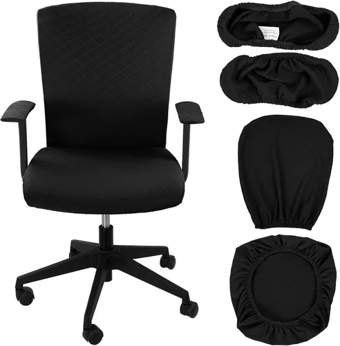 Miniatura 21 de Tallew Juego de 4 fundas para sillas de oficina, fundas protectoras universales para sillas de computadora, fundas elásticas para reposabrazos