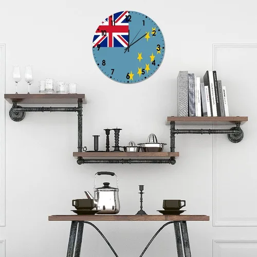 Miniatura 13 de Cheyan Reloj de pared con bandera de Canadá de 12 pulgadas, silencioso, sin tictac, de PVC, funciona con pilas, reloj redondo decorativo, regalo