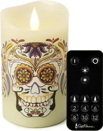 Miniatura 14 de Velas LED sin llama de cera real con control remoto, 3 x 5 pulgadas, llama móvil parpadeante 3D, velas que funcionan