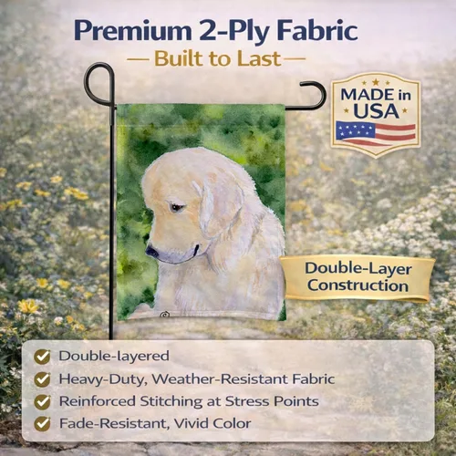 Miniatura 5 de Caroline's Treasures SS8757GF - Bandera decorativa para jardín con diseño de Golden Retriever para jardín, jardín, jardín, multicolor, diseño
