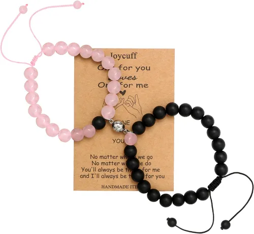 Pulseras magnéticas a juego con tu novio y novia con cuentas para mujeres, hombres, amantes de los mejores amigos, pulseras de conexión para regalo