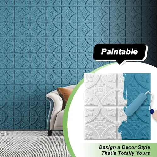 Miniatura 4 de Art3d Panel de pared tradicional, blanco, paquete de 12 unidades (12 piezas)