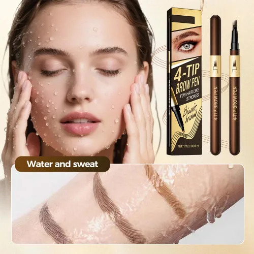 Miniatura 4 de 2 bolígrafos de cejas líquido Microblading de 4 puntas, crea trazos naturales similares al cabello, resistente al agua, de larga duración, a prueba
