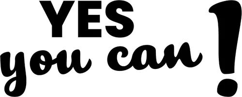 Miniatura 5 de Calcomanía de espejo "Yes You Can Sign with Exclamation Mark - Yes You Can Words of Inspiration Decor - Diferentes fuentes Yes You Can Sign