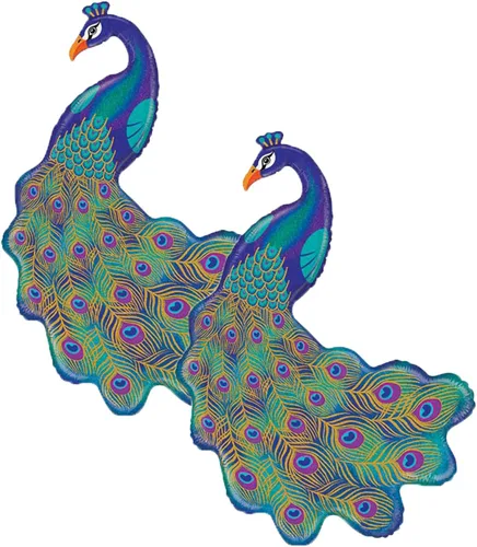 Miniatura 4 de Graceful Glitter Peacock Jumbo 42" Foil Party Balloon