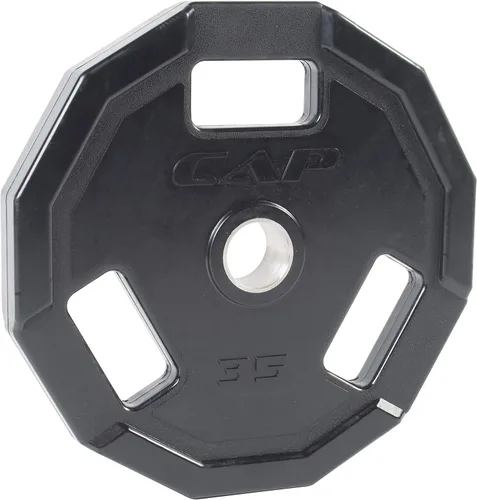 Miniatura 8 de CAP Barbell - Discos de agarre olímpico de goma de 12 lados, color negro Múltiples tamaños