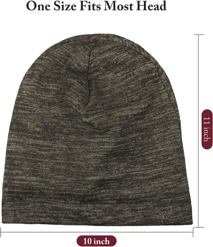 Miniatura 9 de 4 Pieces Satin Lined Beanie Cap Satin Sleep Lined Hat Slouchy Beanie Hat Night Silk Hair Cap for Women Men
