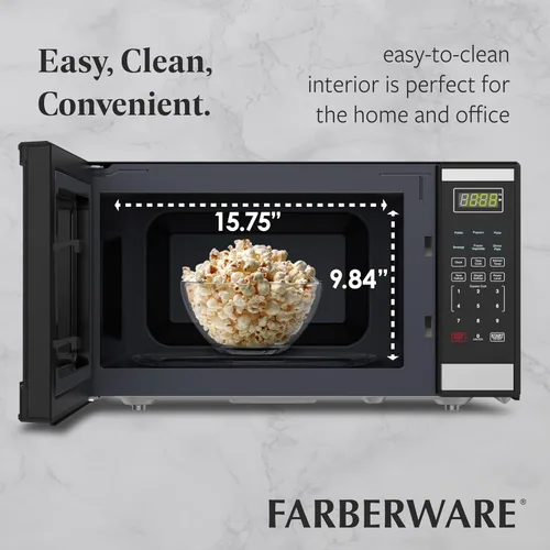 Miniatura 5 de Farberware - Horno microondas de encimera de 1.6 pies cúbicos – 1100 vatios de potencia, configuraciones de cocción automática, descongelación