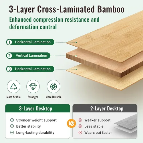 Miniatura 6 de KingCamp Mesa plegable de bambú, 4 pliegues, altura ajustable, portátil, para exteriores, ligera y compacta, con marco de aluminio para caravana