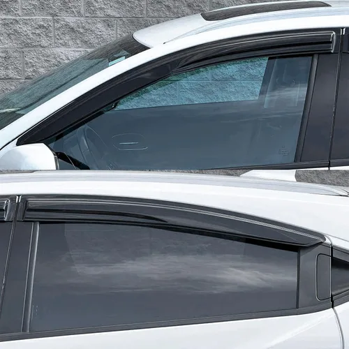 Miniatura 4 de Viseras de ventana compatibles con Honda HRV HR-V 2016-2022, protectores de lluvia acrílicos JDM ahumados por IKON MOTORSPORTS, 2017, 2018, 2019