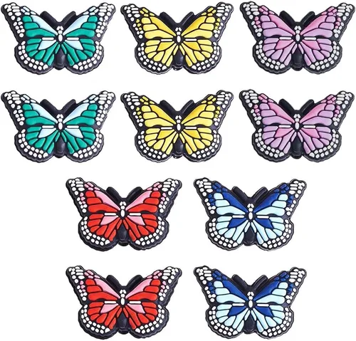 10 cuentas focales de mariposa para bolígrafos, cuentas focales de silicona para hacer llaveros, pulseras, cuentas, suministros de manualidades