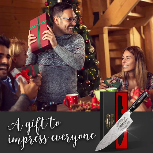 Miniatura 7 de Funistree Regalos para hermanos hombres, cuchillo de cocina para hermanos, regalos para cumpleaños, 8 pulgadas, cuchillo de chef profesional alemán