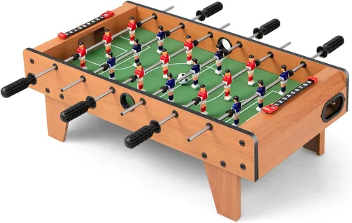 Giantex Mesa de futbolín de 27 pulgadas, fácil de montar de madera con pelotas de fútbol, juego de fútbol de interior para salas de juegos, bares,