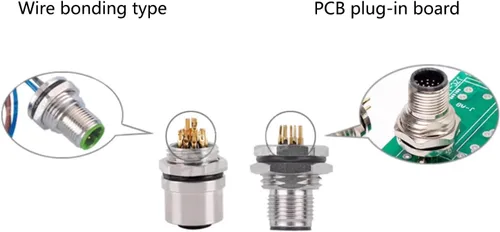 Miniatura 4 de Cable conector macho M12 de 5 pines, un cable de montaje trasero recto codificado impermeable enchufe de aviación macho sin blindaje Cable eléctrico