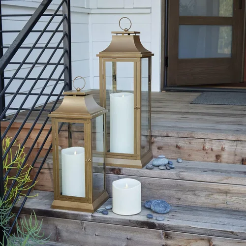 Miniatura 4 de Luminara Vela de pilar de llama móvil artificial realista IPX4 - Luces LED de llama móvil a pilas para Navidad exterior, Halloween, control remoto