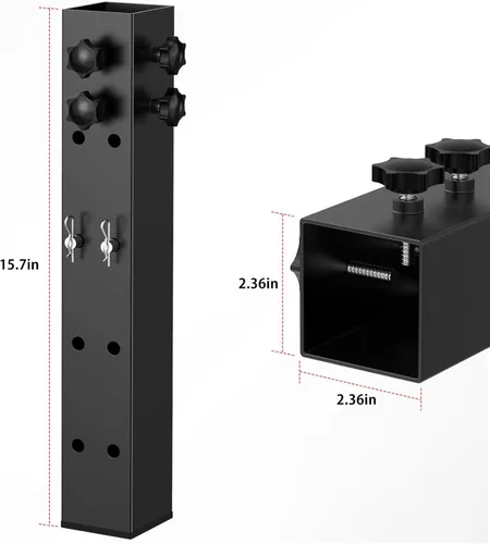 Miniatura 4 de Up Grade - Paquete de 4 elevadores de cama de acero al carbono de 2.4 pulgadas de diámetro para marco de cama cuadrado de madera, mesa ajustable a