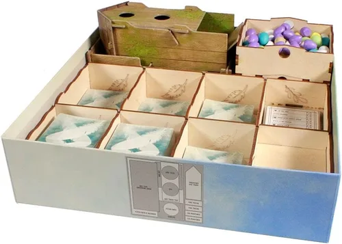 Miniatura 5 de The Broken Token Organizador de juegos compatible con Wingspan Oceania Expansion - Caja organizadora de juegos de madera con múltiples bandejas
