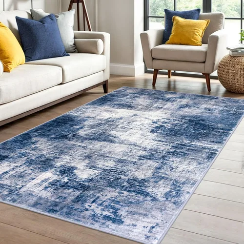 Miniatura 171 de IOHOUZE Alfombra pequeña abstracta de 2 x 3 pies, alfombra de entrada lavable para entrada interior, alfombras con respaldo de goma, alfombra gris