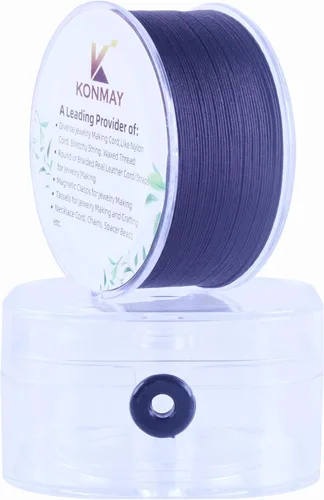 Miniatura 12 de KONMAY - Hilo de nylon negro de 0.6mm con estuche para pulseras, cordón de nailon satinado trenzado de 190 yardas para hacer joyería, encordar