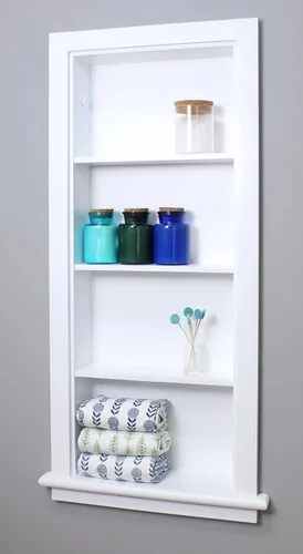 Miniatura 13 de Aiden - Botiquín de repuesto de pared empotrada de 14 x 24 pulgadas, estante de inserción para gabinete de baño, fabricado en América del Norte