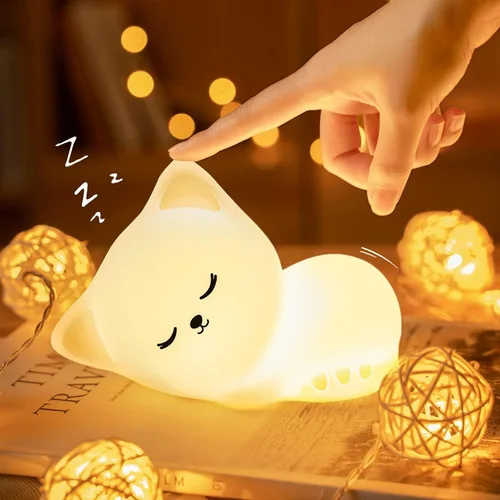 Miniatura 8 de Mubarek - Luz Nocturna para Niños, lámpara de luz nocturna atenuable de 16 colores, luz nocturna de silicona con control remoto para guardería