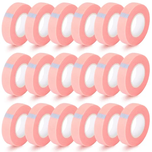 UPINS 24 rollos de cinta de pestañas, cinta de tela microporosa transpirable para suministros de extensión de pestañas (rosa)