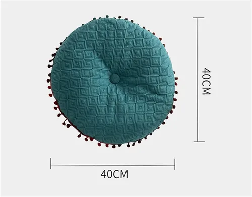 Miniatura 6 de Cojín redondo de bola redonda Almohada de sofá Cojín de piso (azul, 15.7in40cm)