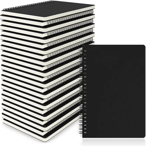 EUSOAR - Cuaderno con espiral rayado, tamaño A5, paquete de 24 de 5.5" x 8.3", 120 páginas, cuaderno universitario con rayas, cuaderno de viaje,