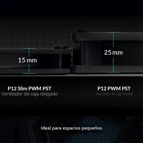 Miniatura 2 de ARCTIC P12 Slim PWM PST (paquete de 3) - Ventiladores de PC, ventilador de carcasa de 4.724 in con tecnología PWM Sharing (PST), optimizado