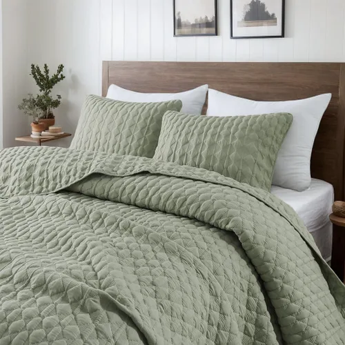 Miniatura 19 de WDCOZY Juego de ropa de cama tamaño individual de color azul claro con 1 funda de almohada, colcha ligera y suave, funda de edredón fina para todas