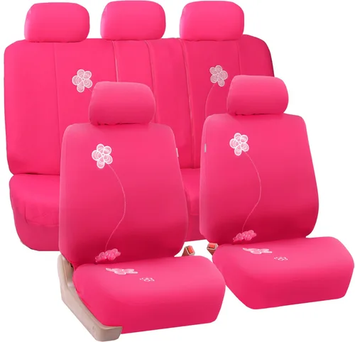 Miniatura 14 de FH Group Fundas de asiento de automóvil con bordado floral, ajuste universal, asiento trasero de banco dividido, funda de asiento lavable para SUV