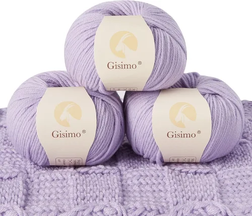 Miniatura 15 de 100% lana merino para tejer y ganchillo, hilo lujoso y suave de 6 cabos para tejer y crochet a mano, 1.76 oz/50 g, 127 yardas/116 metros
