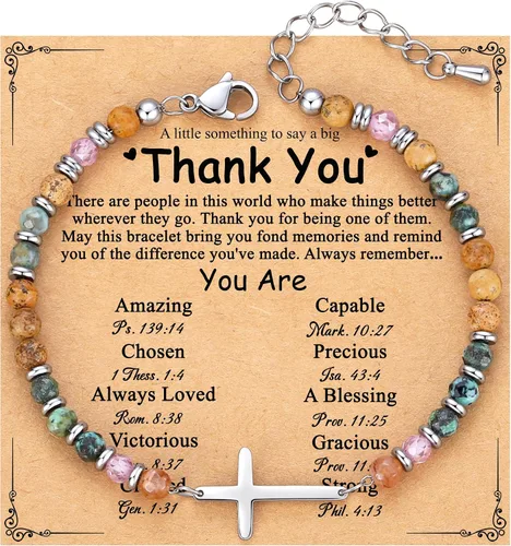 Miniatura 26 de TONY & SANDY Pulsera de cruz cristiana para mujer, regalo de San Valentín para ella, regalo de confirmación de bautismo, Pascua, regalo único