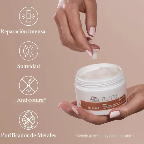 Miniatura 7 de WELLA PROFESSIONALS Fusion - Mascarilla reparadora intensa para cabello dañado, tratamiento para reparación del cabello y rotura del cabello