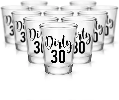Miniatura 4 de Your Dream Party Shop Dirty 30 vasos de chupito reutilizables para cumpleaños de 30 años, juego de 12, 1.75 onzas, perfectos para decoraciones de 12