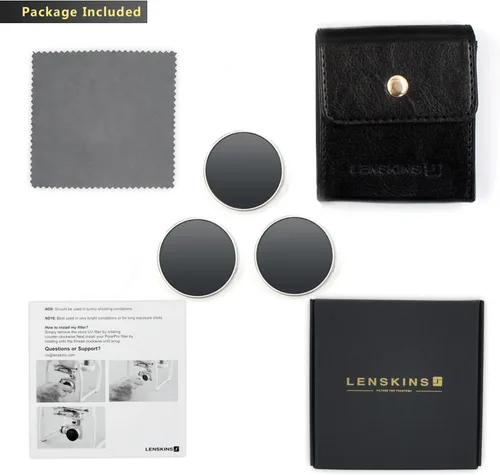 Miniatura 8 de Paquete de 3 filtros de lente de cámara ND4/ND8/ND16 para DJI Phantom 4 Pro/Pro+/Advance, AGC Optics, sellado contra la intemperie, filtro