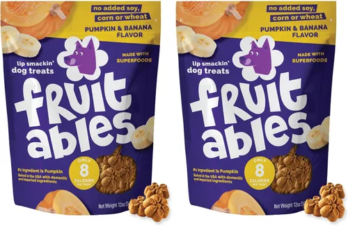 Miniatura 20 de Fruitables Golosinas horneadas para perros, golosinas saludables de calabaza para perros, bajas en calorías y deliciosas, sin trigo, maíz o soja