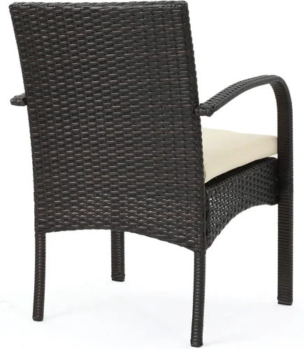 Miniatura 8 de Christopher Knight Home PE Wicker Dining Chairs Set of 2, Outdoor Patio Chairs with Removable Cushion, Poolside Dining Furniture, Aluminum Frame