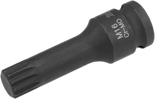 Miniatura 6 de uxcell 1/2" Drive x M14 (0.551 in) Impact Triple Square Spline Bit Socket, métrico 3" longitud, uso de acero CR-MO con destornilladores de impacto