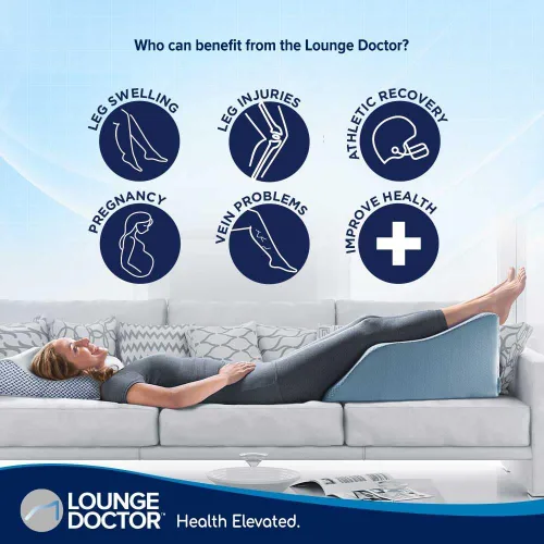 Miniatura 7 de Lounge Doctor Almohada inflable de cuña de viaje para poscirugía, se infla y desinfla para un fácil almacenamiento, para soporte de piernas