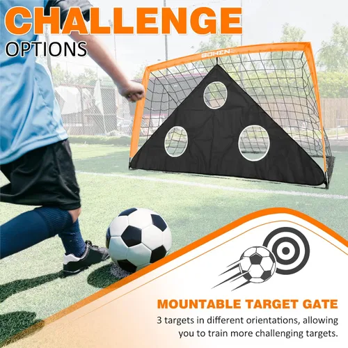 Miniatura 4 de BOHEN 6x4 FT Kids Soccer Goals with Carry Bag, Portable Folding Soccer Net for Backyard Training, Indoor/Outdoor Use for Youth and Adult