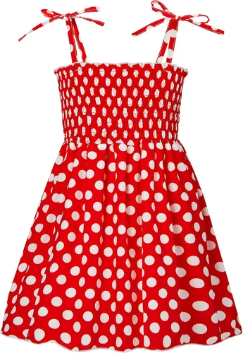Miniatura 21 de Vieille Vestido de verano para niñas pequeñas, vestido de verano con tirantes delgados, vestido de princesa estampado floral, vestido casual